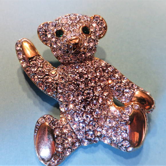 Jewelry - teddy bear little bear bling glam golden teddy cz